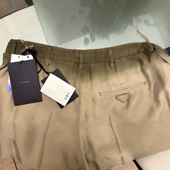 Prada Olive Shaded Effect Shorts